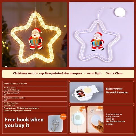 LED Christmas Star Pendant Light - Holiday Window & Door Decoration