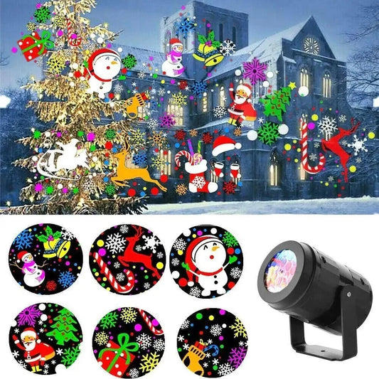 LED Snowflake Projector Light - Rotating Christmas Party & Outdoor Decor