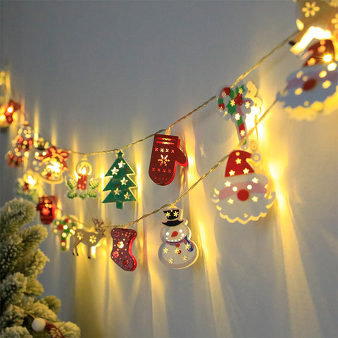 LED Christmas Light String - Santa, Elk & Snowman Xmas Decorations