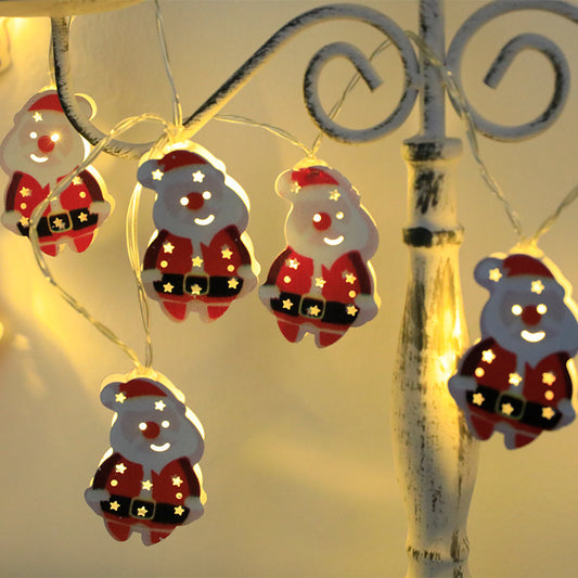 LED Christmas Light String - Santa, Elk & Snowman Xmas Decorations