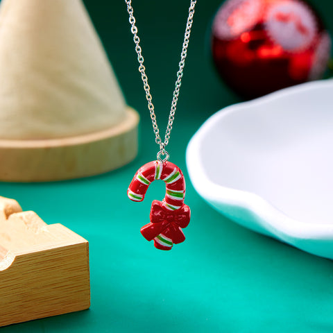 Cute Cartoon Resin Necklace - Snowman & Santa Claus Pendant Jewelry