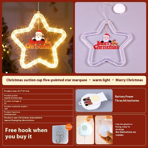 LED Christmas Star Pendant Light - Holiday Window & Door Decoration