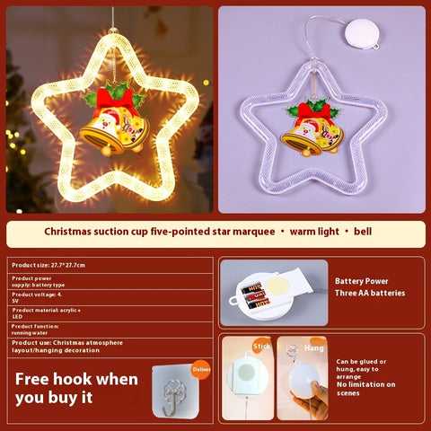 LED Christmas Star Pendant Light - Holiday Window & Door Decoration