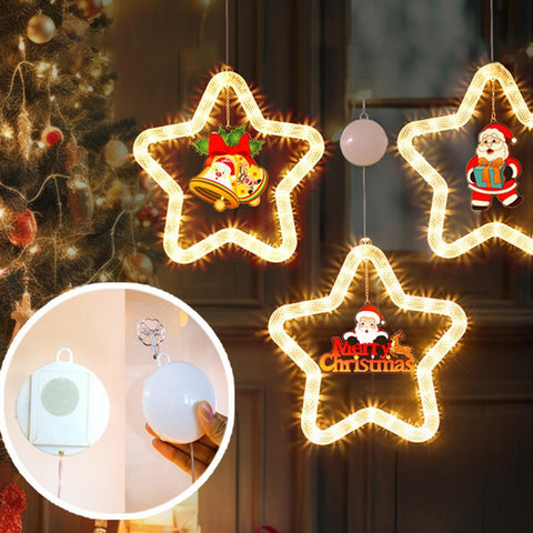 LED Christmas Star Pendant Light - Holiday Window & Door Decoration