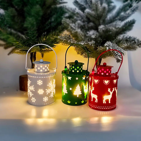 LED Christmas Candle Lanterns - Nordic Style Holiday Decor