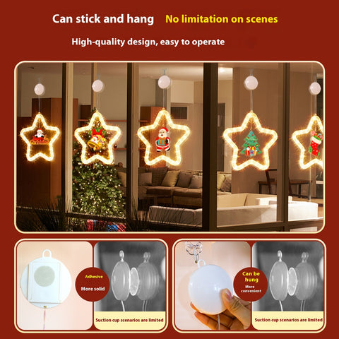 LED Christmas Star Pendant Light - Holiday Window & Door Decoration