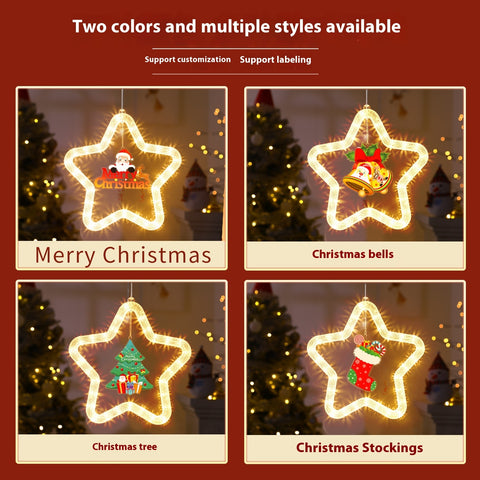 LED Christmas Star Pendant Light - Holiday Window & Door Decoration