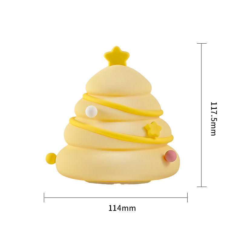 Christmas Tree Silicone Night Light - USB Rechargeable Kids' Table Lamp